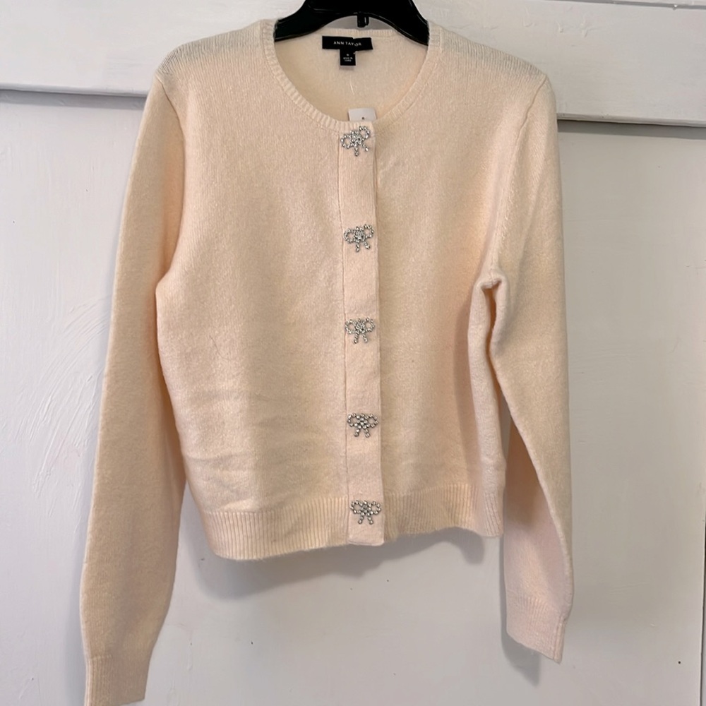 Ann Taylor Pale Pink Short Cardigan